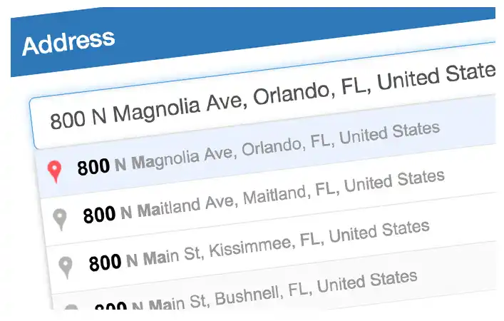 address autofill