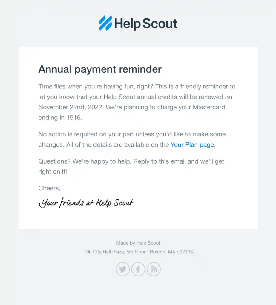 SaaS Renewal Email Examples