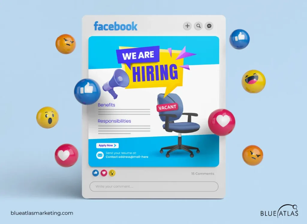 An image showing a job post example on social media