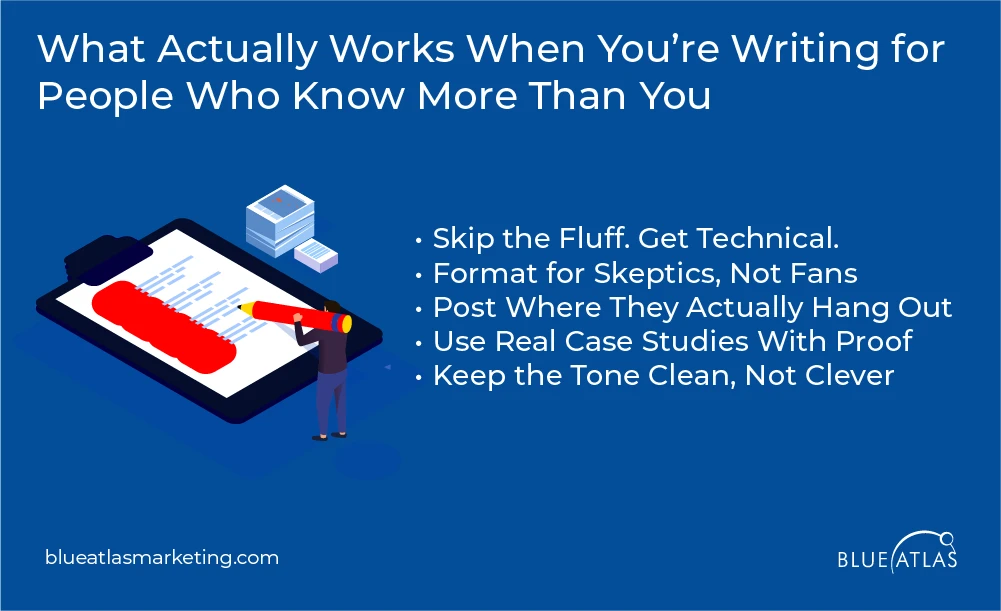 What Actually Works When You’re Writing for People Who Know More Than You