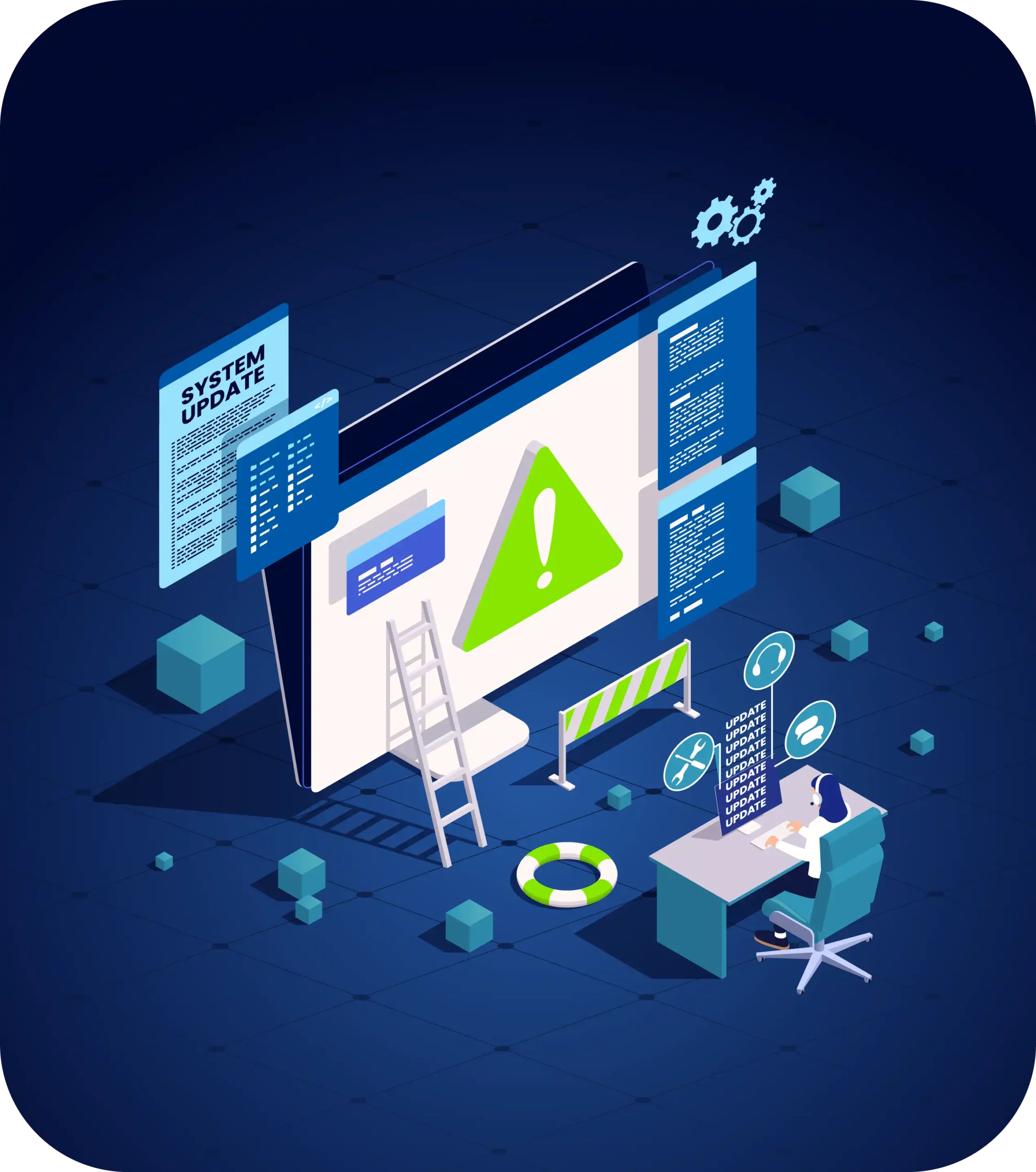 isometric website technical support system update