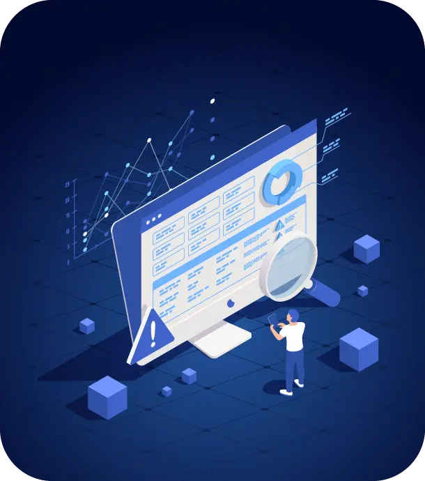 Manufacturing website data analytics and performance dashboard illustration