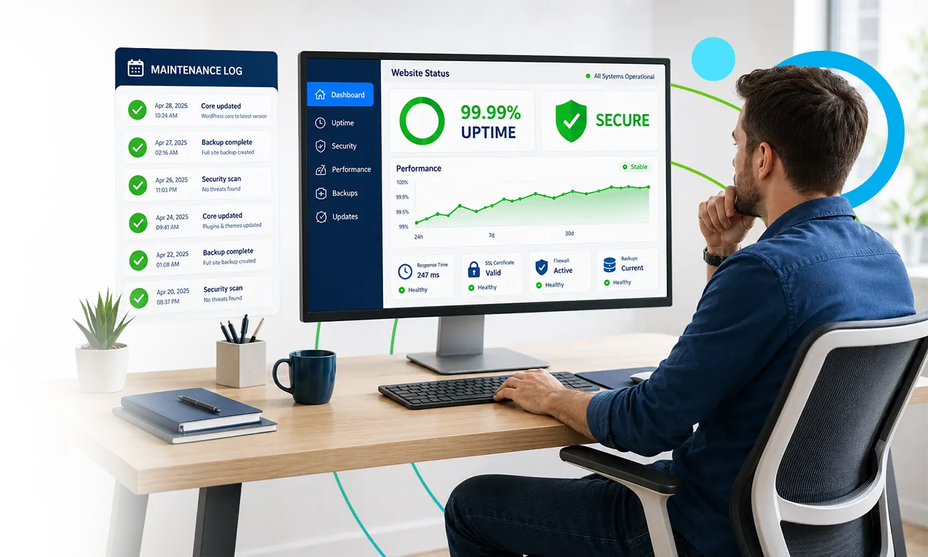website maintenance dashboard uptime security monitor