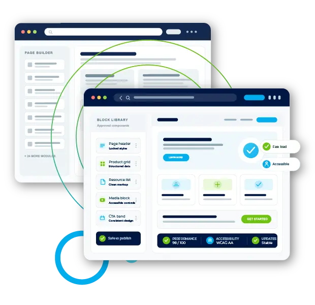 Wordpress page builder block library ui mockup