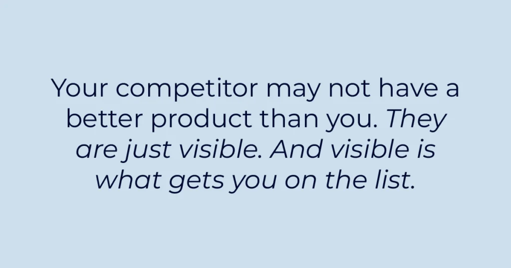 competitor visibility b2b buyer list quote